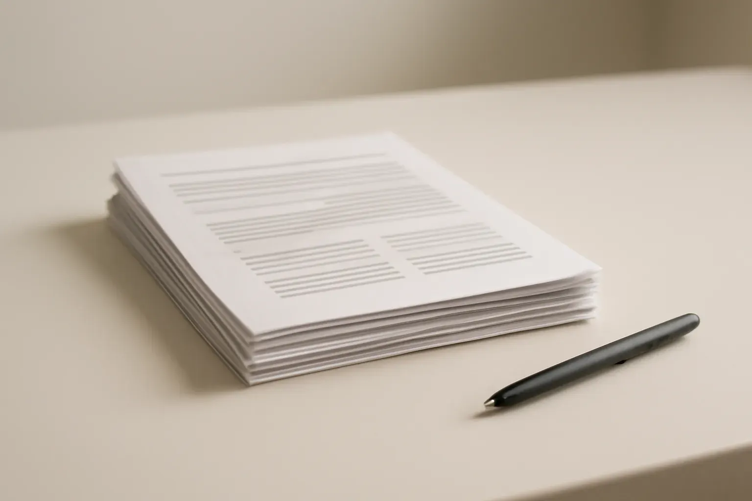 Clinical documentation on a clean desk